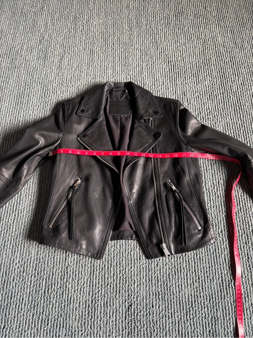 ALL SAINTS Dalby leather jacket 4 - Picture 13 of 15